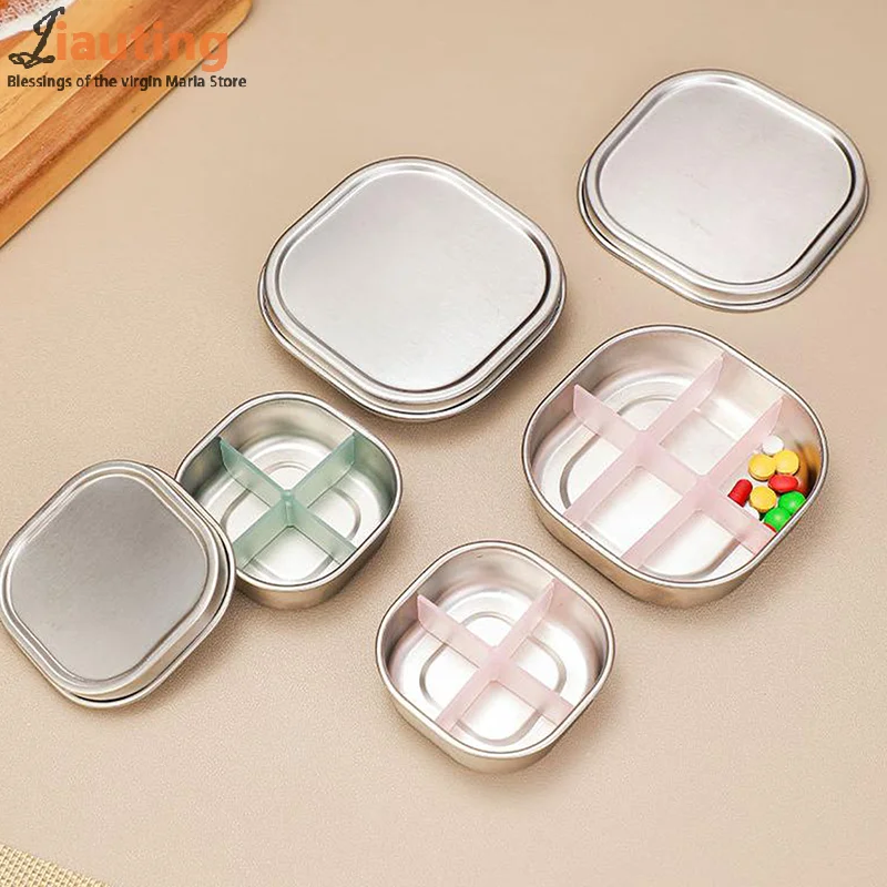 1 قطعة صندوق حبوب 4/6 شبكات الطب المنظم اللوحي مختومة صندوق تخزين السفر حبة حالة المخدرات موزع الحاويات الرعاية الصحية