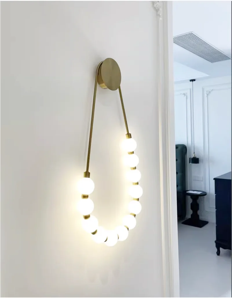 Creative Wall lamp Necklace lamp Background decoration lamp Modern Simple Bedroom Bedhead  Wall lamp living room