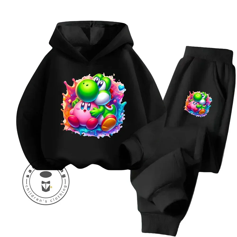 

2024 Kirby Printed Cotton Soft Loose Fit Children's Long Sleeve Hoodie Cute Comfortable Playful Fall Winter Hoodie Tracksuit