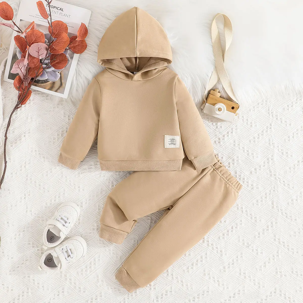 2 Piece Set Spring Autumn Boys Boutique Clothing Korean Casual Fashion Hooded Long Sleeve Baby Tops+Pants Kids Clothes BC1259