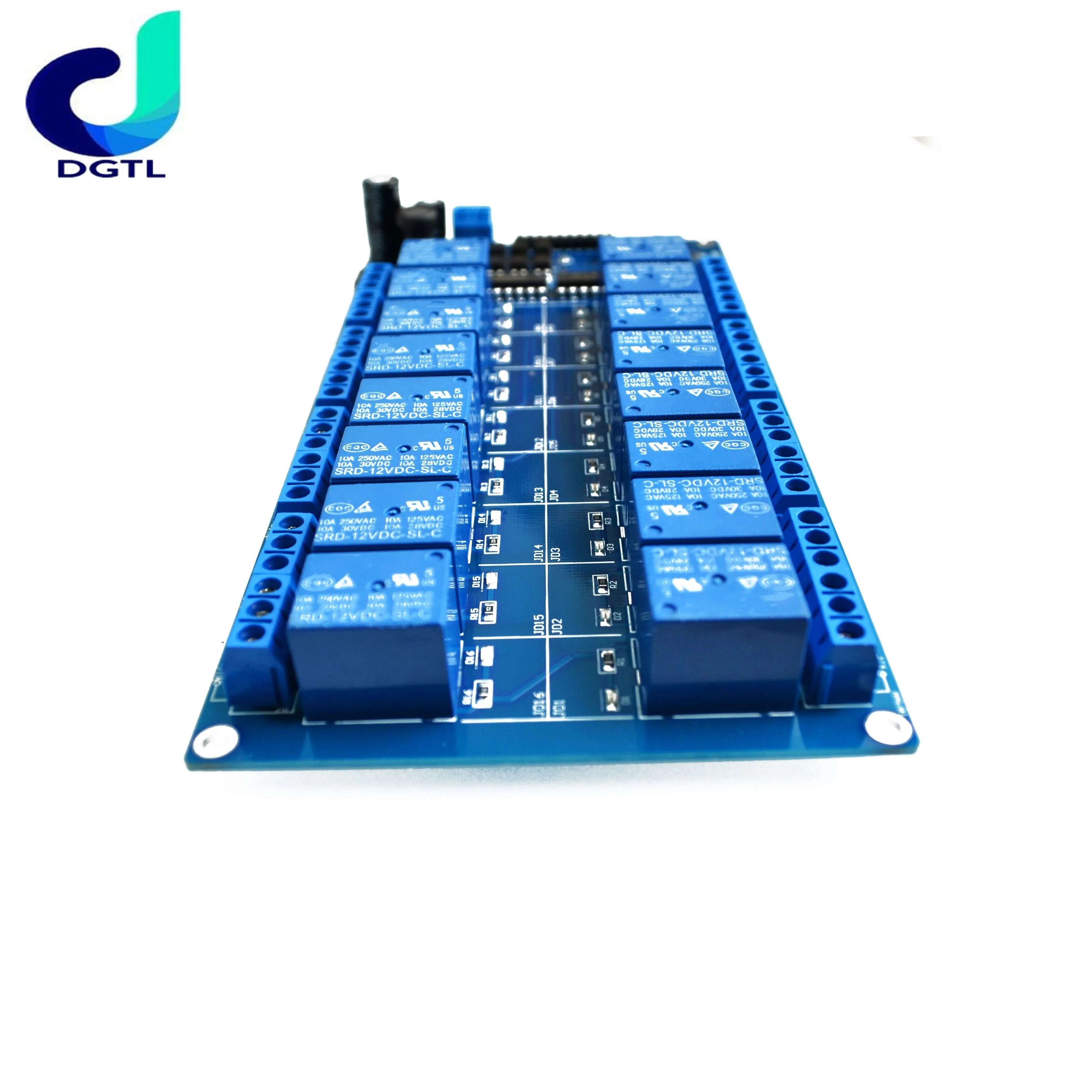 12V 5V 16 Channel Relay Module Interface Board For Arduino PIC ARM DSP PLC With Optocoupler Protection LM2576 Power