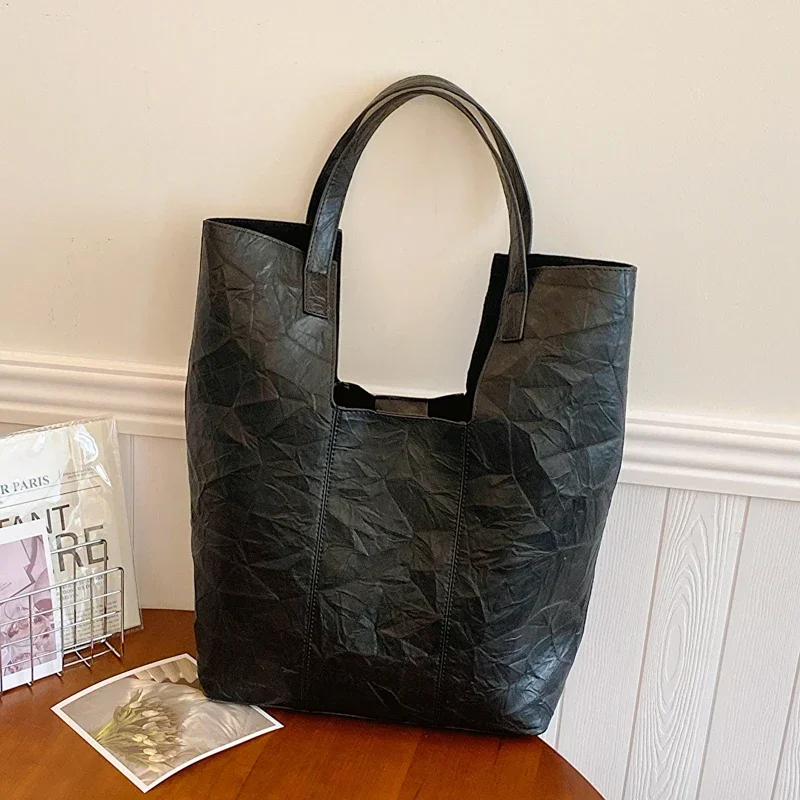 

Повседневные однотонные сумки большой вместимости с ручками сверху, нейлон 2024, высококачественные сумки для женщин, внутренние карманы на молнии, женские сумки из искусственной кожи