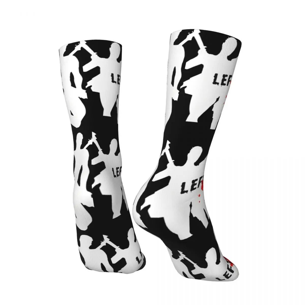 Funny Crazy compression Logo Sock for Men Hip Hop Harajuku L-Left 4 Dead Happy Seamless Pattern Printed Boys Crew Sock Casual