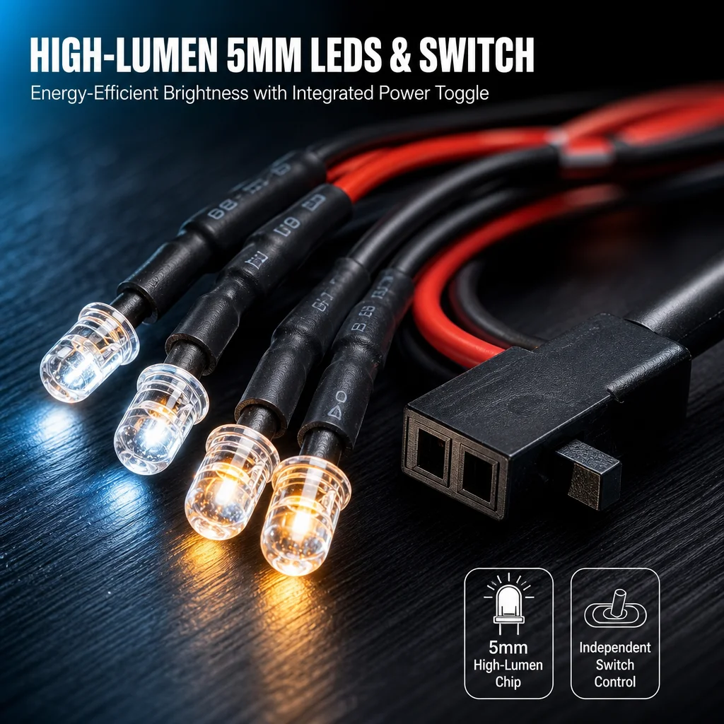 RCクローラー用LEDライトキット。1/24スケールのRCモ - Rc Crawler Led Light Kit Controller のレビューと価格