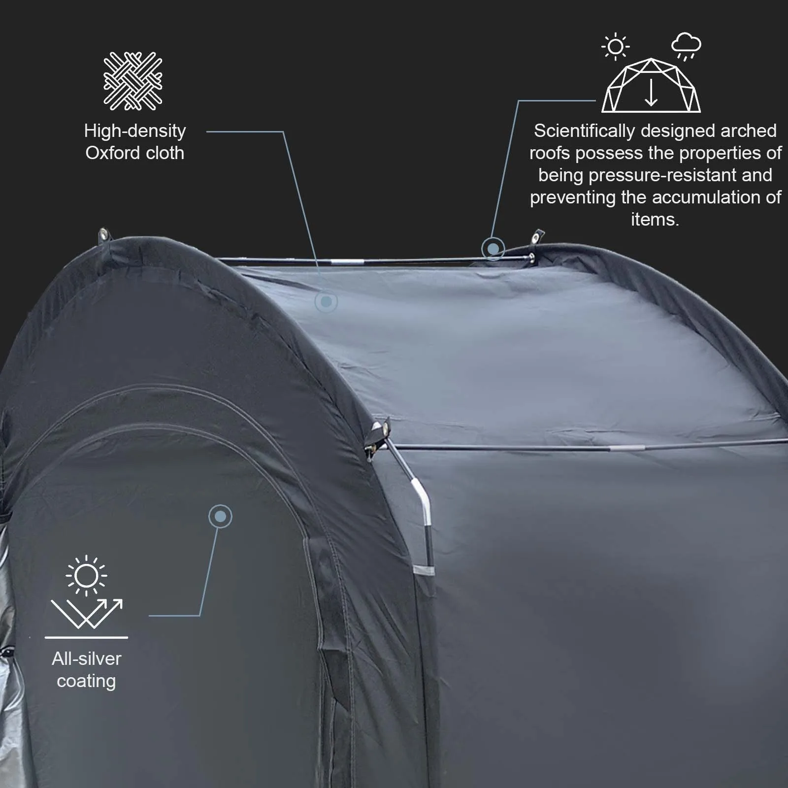 Portable Outdoor Bike Shelter Tent with Thickened Oxford Cloth Personal Protection Canopy for Travel Hiking And Cycling image 6