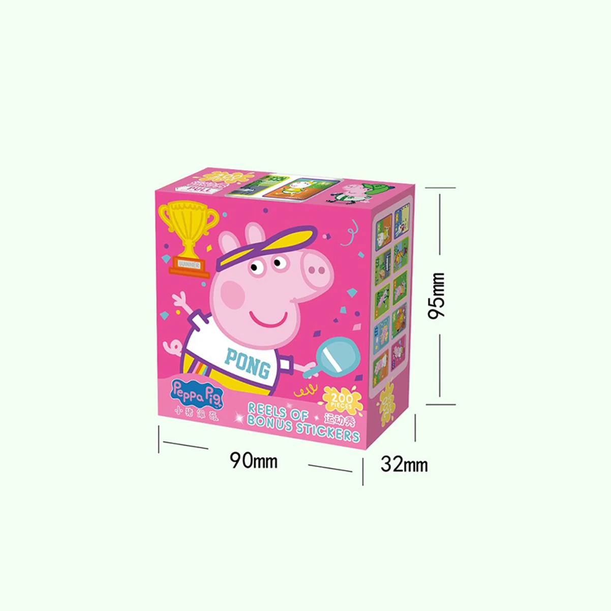 200Pcs/Box Peppa Pig Roll Sticker 3-6 Year Old Child Cartoon George Character Girl Child Reward Sticker Toy Gift view 6