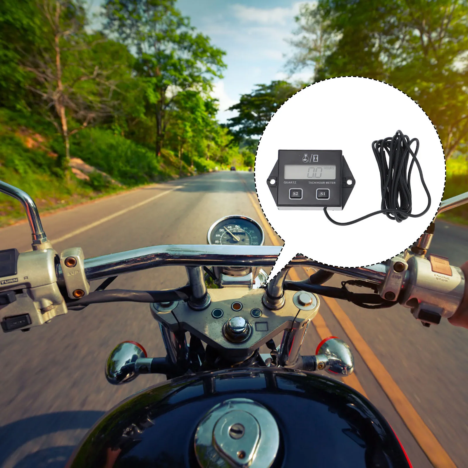 1 قطعة منشار الزيت مقياس سرعة الدوران الرقمي محرك الموقت شاشة الكريستال السائل صيانة الشاشة تذكير للدراجات النارية جزازات العشب