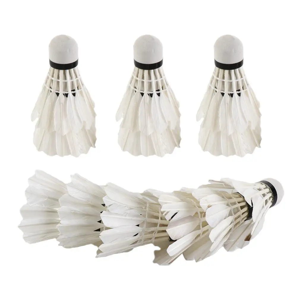 

Elastic Training Cork Fitness Game Sports Shuttlecock Badminton Balls 12 Pcs Goose Feather