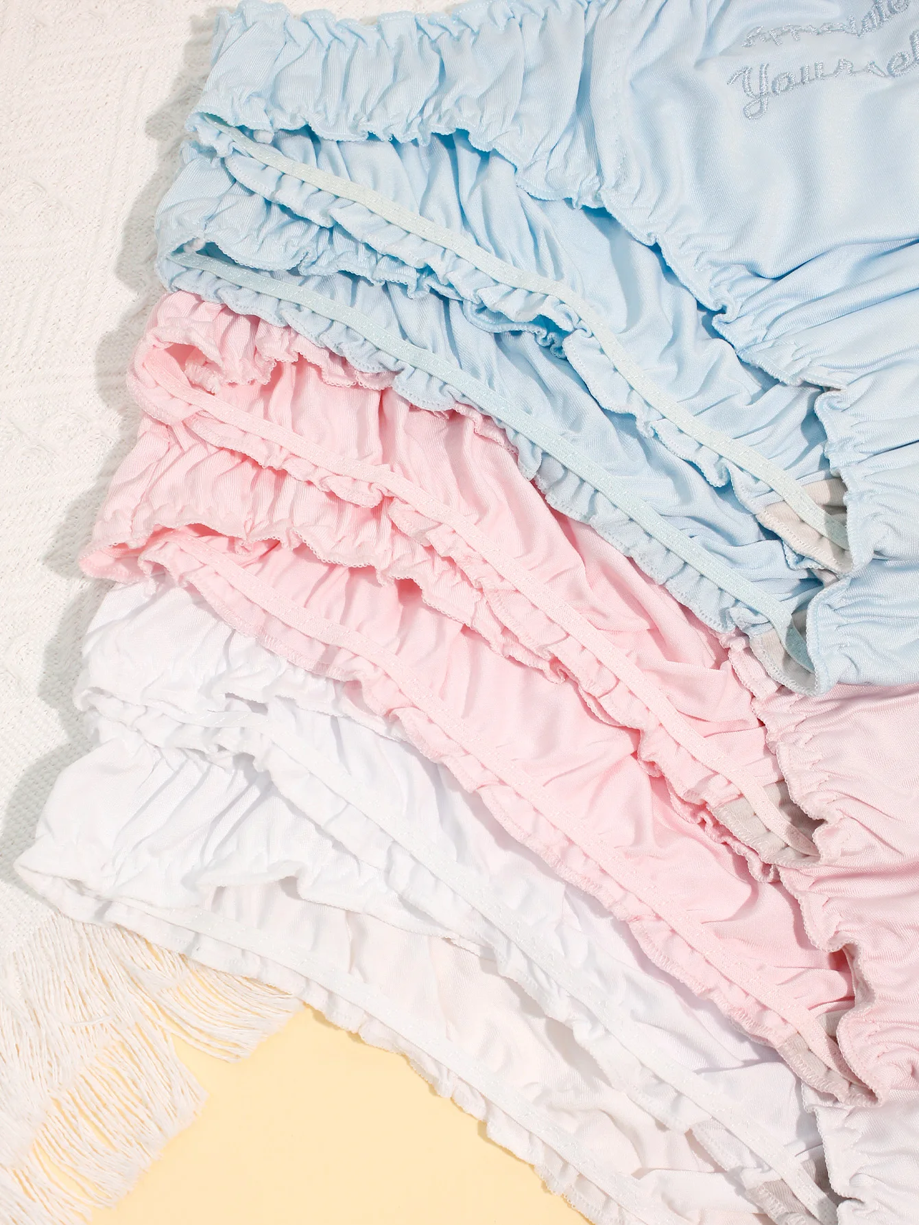 6 عبوات من ملابس داخلية نسائية مثلثة لطيفة ومطوية ومريحة بدون أزرار للبطن مبطنة بالقطن