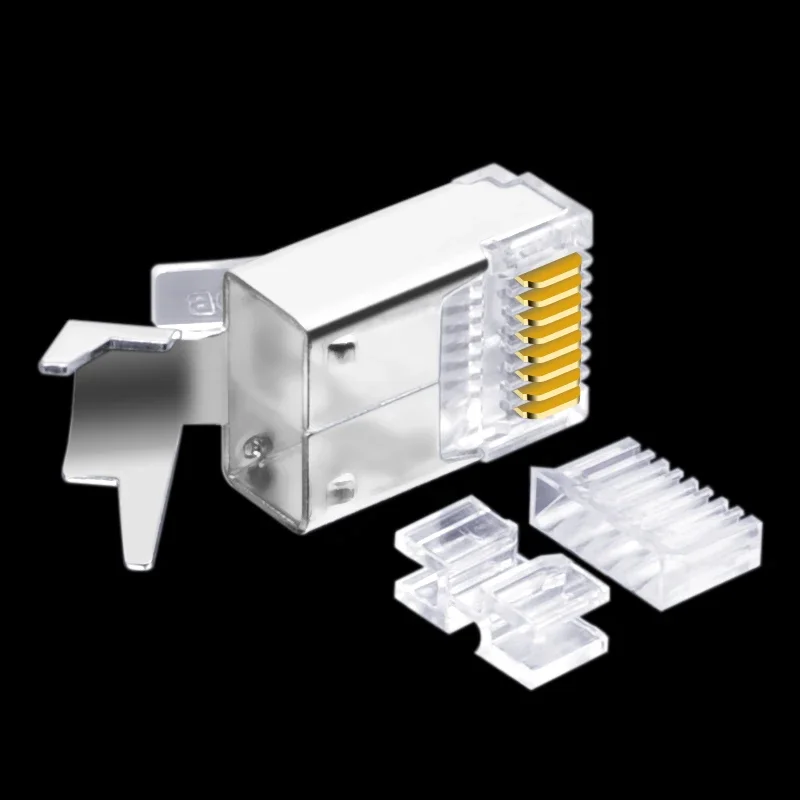Connettori CNCOB Cat6 RJ 45 FTP, estremità cavo di rete Gigabit 8P8C con spina modulare in cristallo Ethernet RJ45 in tre pezzi