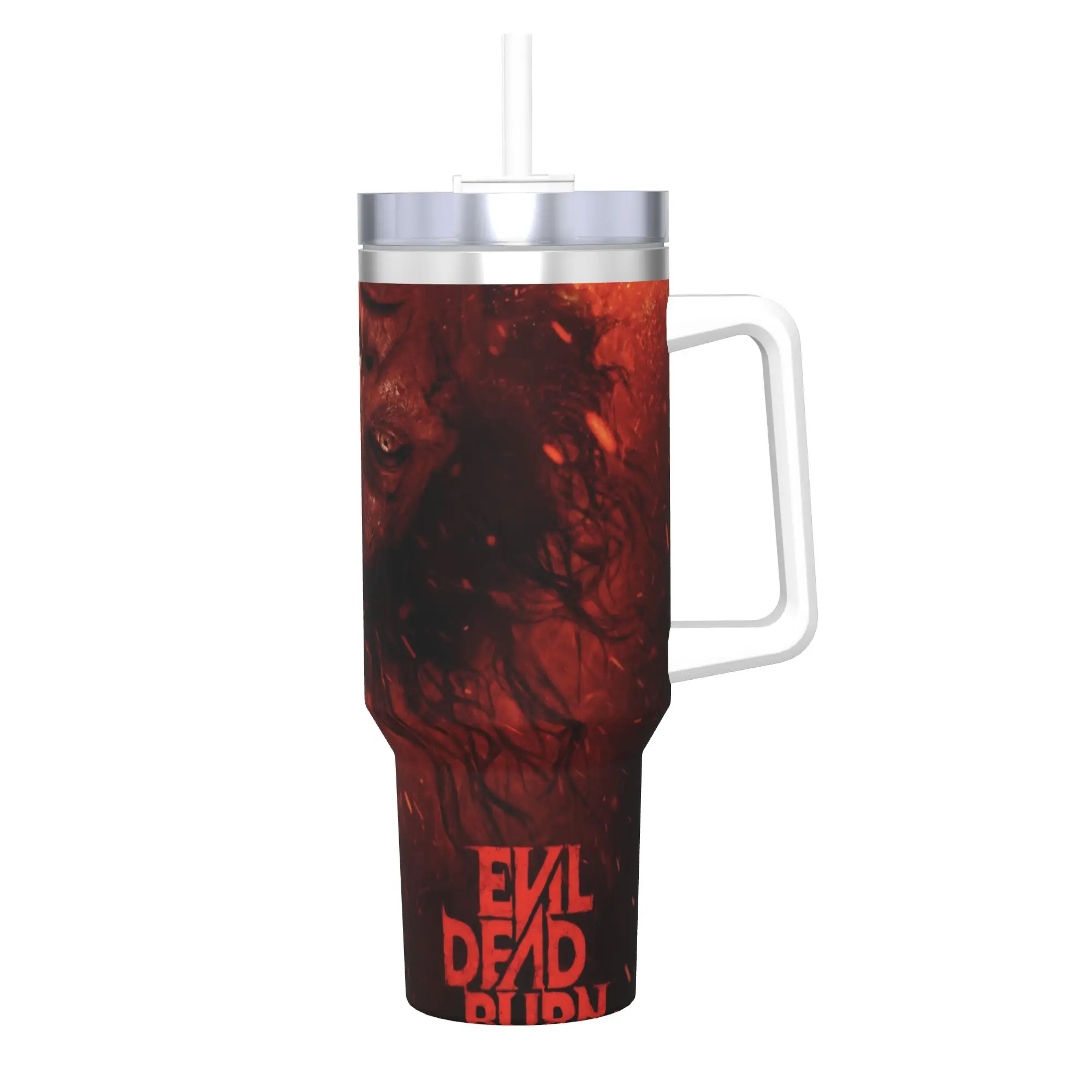 Evil Dead Burn Tumbler 40oz Stainless Steel Double Wall Vacuum Insulated  Travel Mug With Straw