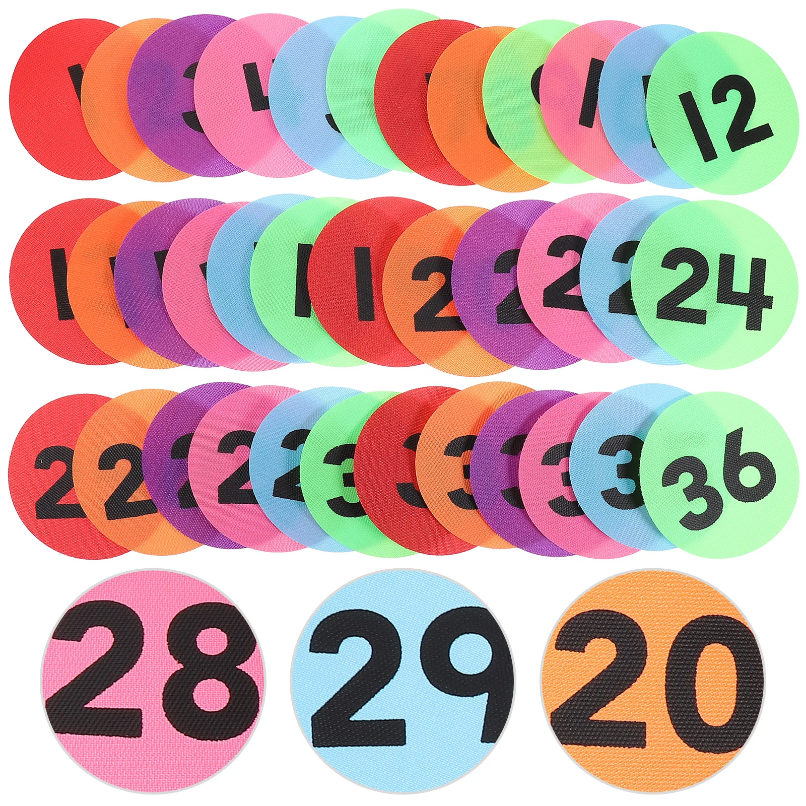 

36pcs Number Training Carpet Children Circular Bright Colors Nylon Indoor Outdoor Educational Toys Carpet Dots Markers Spot