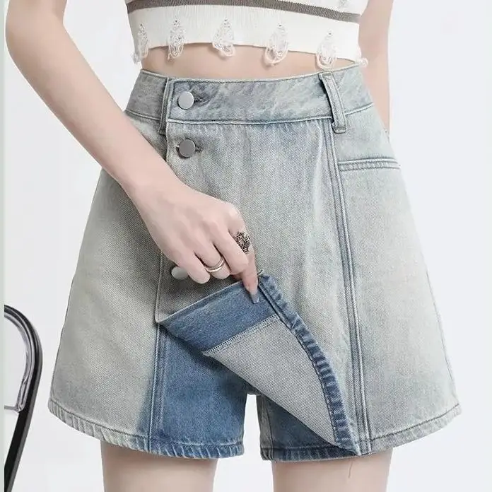 Cowboy Hakama Skirts With Belt Women Autumn Winter Skirts With Shorts High Waist Casual Skorts Female 2023 New