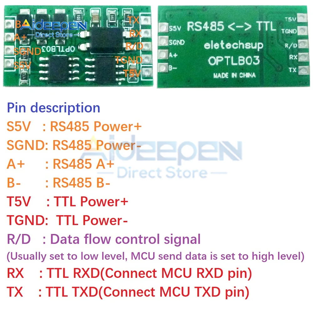 1 pces de grau industrial rs485 para ttl232 uart módulo isolado da proteção contra surtos de comunicação para o plc mcu fpga