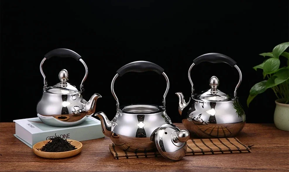 2L Stainless Steel Teapot Home Bubble Tea Kettle With Filter Thickened Stainless Steel Boiling Water Kettle With Long Handle