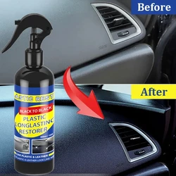 Car Plastic Restorer Revitalizer Plastic Leather Renovator Longlasting Coating For Car Rubbers Refurbish Clean Gloss Black Shine