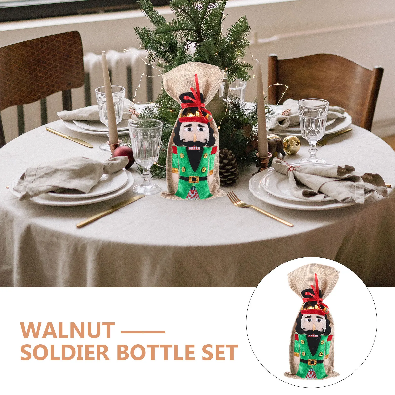 

Wine Bottle Protector Non-Slip Xmas Cover Perfect Gift for Wine Lover and Decoration Christmas Bottle Decoration