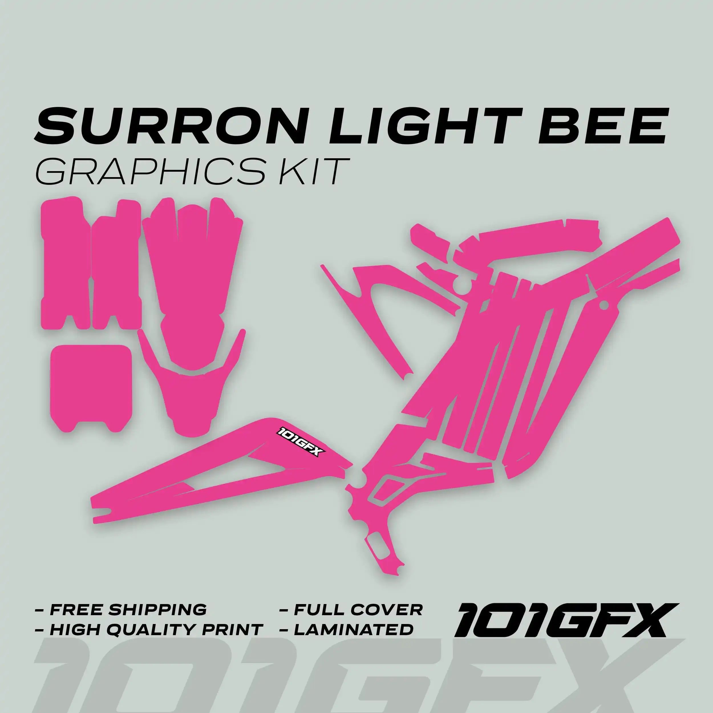 Graphics Kit MONO COLOR PINK Stickers Color change laminated Decals single color   lbx l1e Segway x260 For Surron Light Bee X