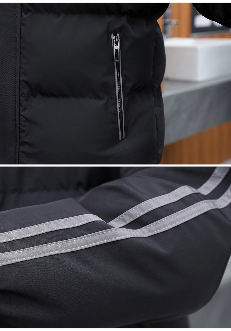 الرجال الملابس الشتاء الخريف معطف الذكور سترة الرجال سترة واقية الموضة سترة الشارع الشهير معطف يندبروف عادية الدافئة Hombre #4