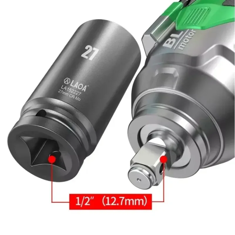 17-32mm Hex Socket Wrench 1/2 Inch Head Used on Ratchet Wrench Drill Torque Spanner Deep Sleeve for Pneumatic Electric Tool