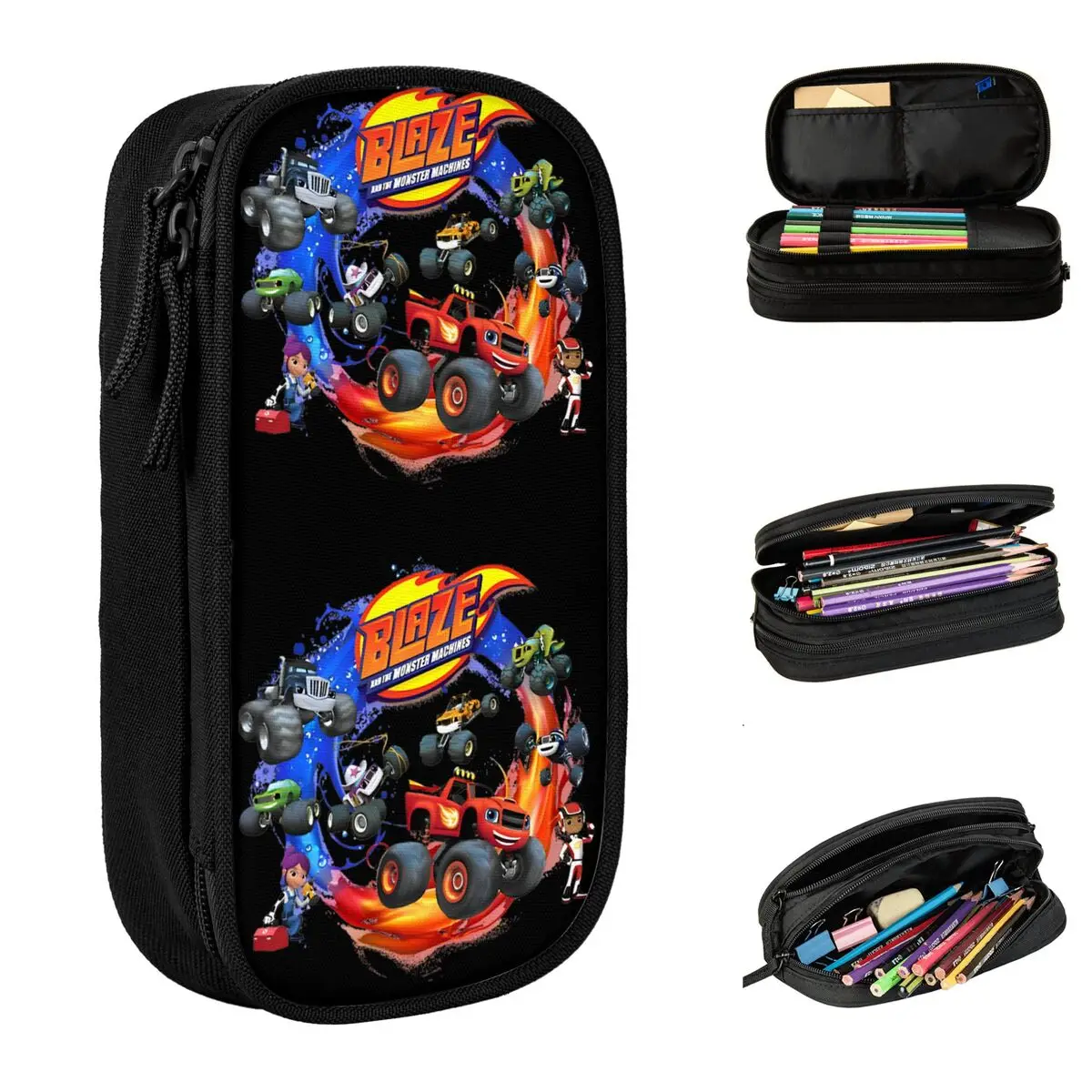

Blaze And The Monster Machines Pencil Cases Fun Pen Bags Kids Large Storage School Supplies Zipper Pencilcases