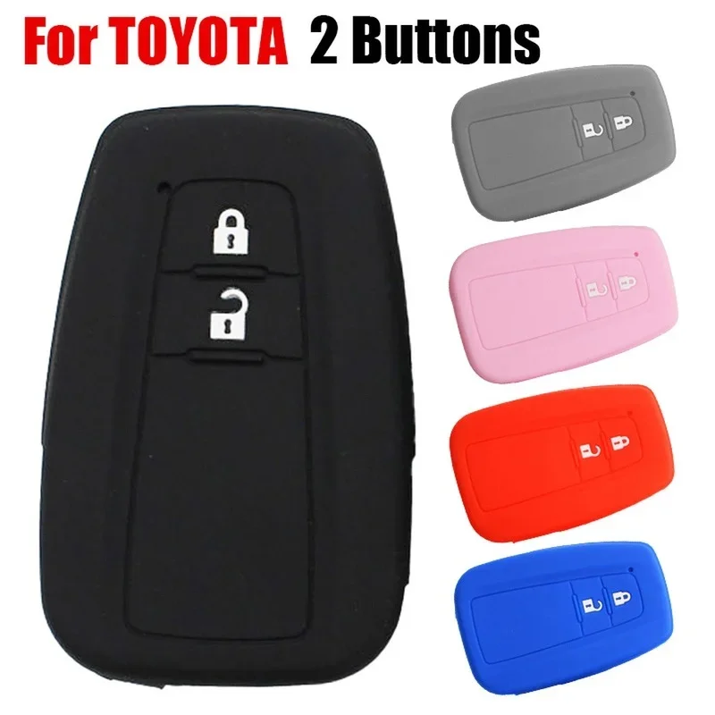 Silicone Key Case for Toyota Camry CHR Corolla RAV4 Avalon Land Cruiser Prado Prius Remote Cover Fob 2017 2018 2019 2020 2021