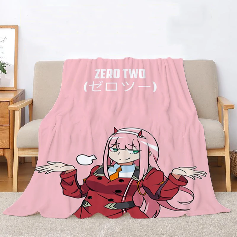 Zero Two Custom Blanket for Decorative Sofa Fluffy Soft Blankets Bedroom Decoration Bedspread on the Bed Throw Fleece Hairy Nap