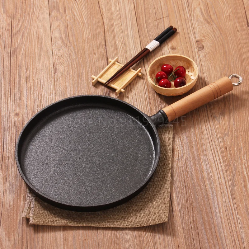 26cm Thickened Cast Iron Nonstick Frying Pan Layercake Cake Pancake Crepe Maker Flat Pan Griddle Breakfast Omelet Baking Pans