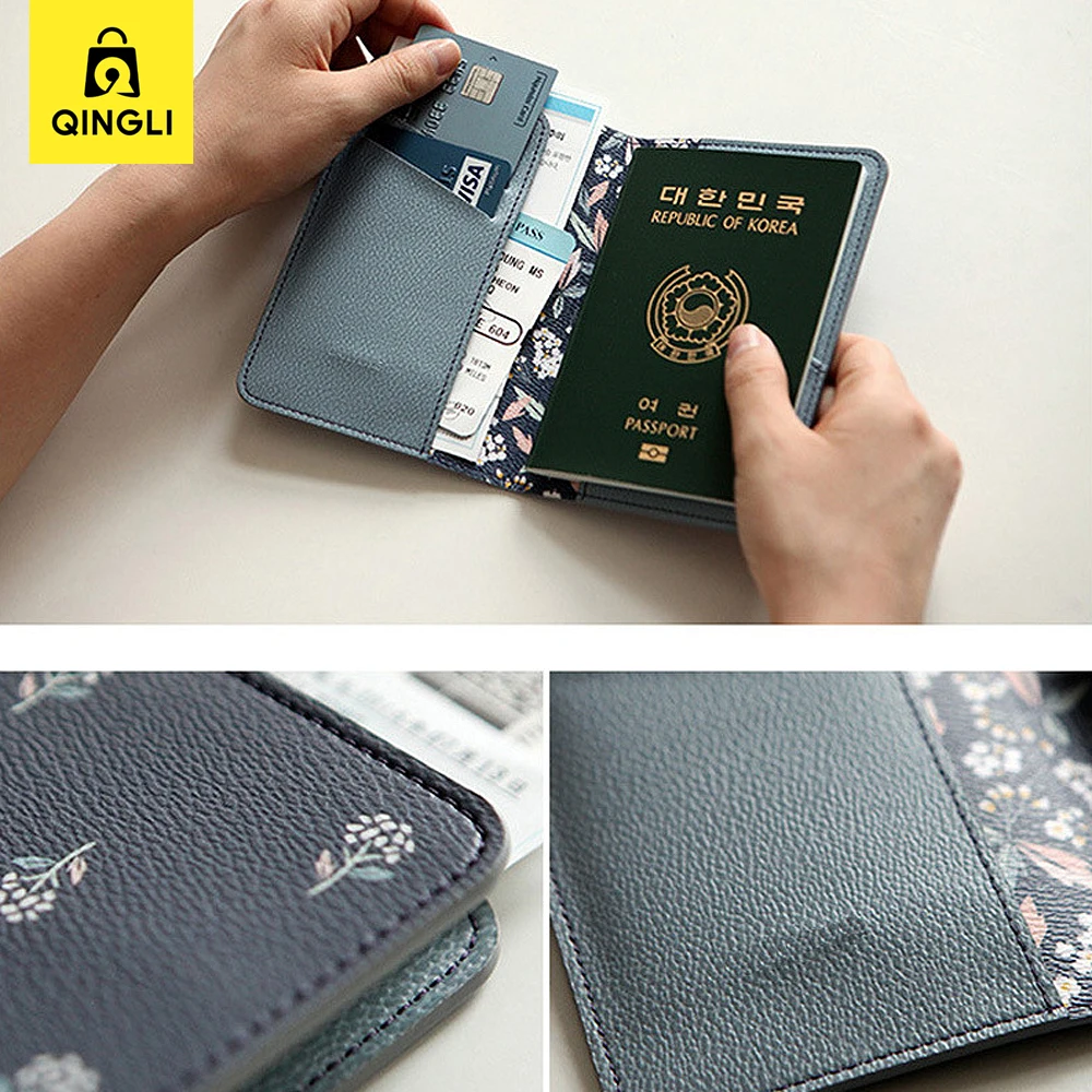 New Cartoon Passport Cover Travel Accessories Cute Raccoon Fox Flamingo Pattern Passport Holder Wallet Air Ticket Card Holder