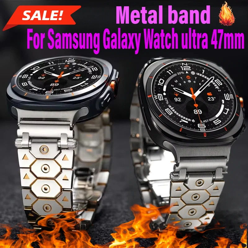 

No Gaps Titanium Metal Strap For Samsung Galaxy Watch Ultra 47mm Luxury Stainless Steel Comfortable Bracelet Watch Ultra Correa