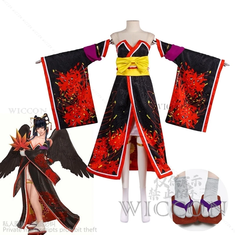 Anime Game Dead Or Alive Cosplay Nyotengu Cosplay Costume For Halloween Christmas Festival Wig Party Sexy Lolita Japanese Kimono