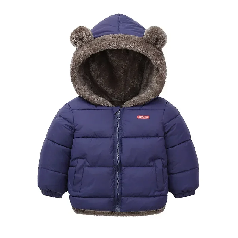 Kids Cotton Clothing Thickened Down Girls Jacket Baby Children Winter Warm Coat Zipper Hooded Costume Boys Outwear