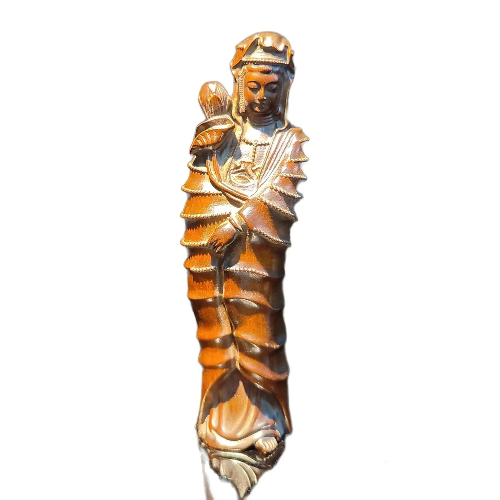 Wooden Statue Carvings Home Decor Sculptures Art Statues Boxwood Rosary Kwan-yin gift