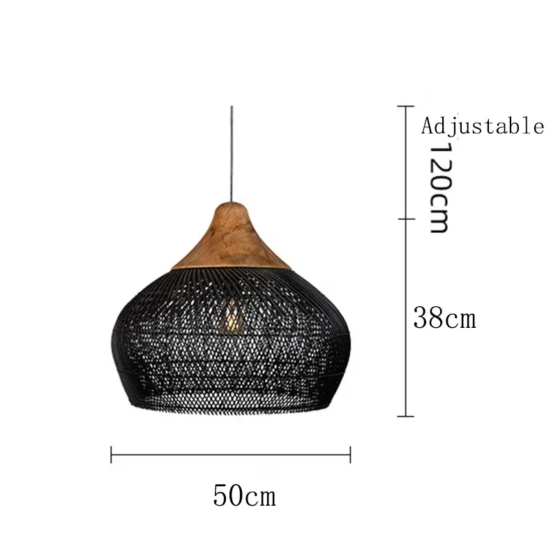 NONE Vintage Rattan Pendant Lamp 4