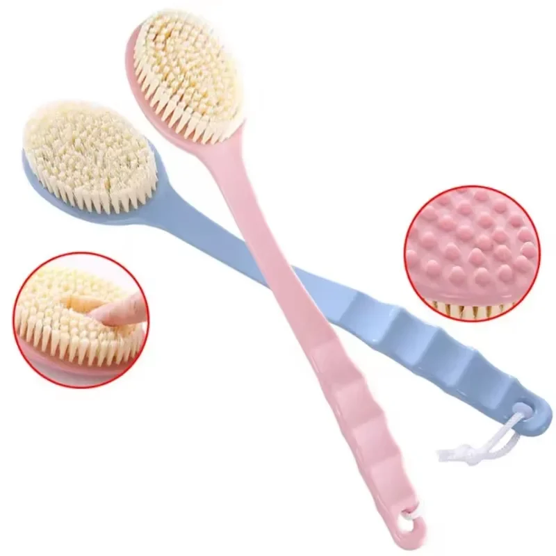 Bath Brush Back Body Bath Shower Sponge Scrubber Brushes with Handle Exfoliating Scrub Skin Massager Exfoliation Bathroom Brush