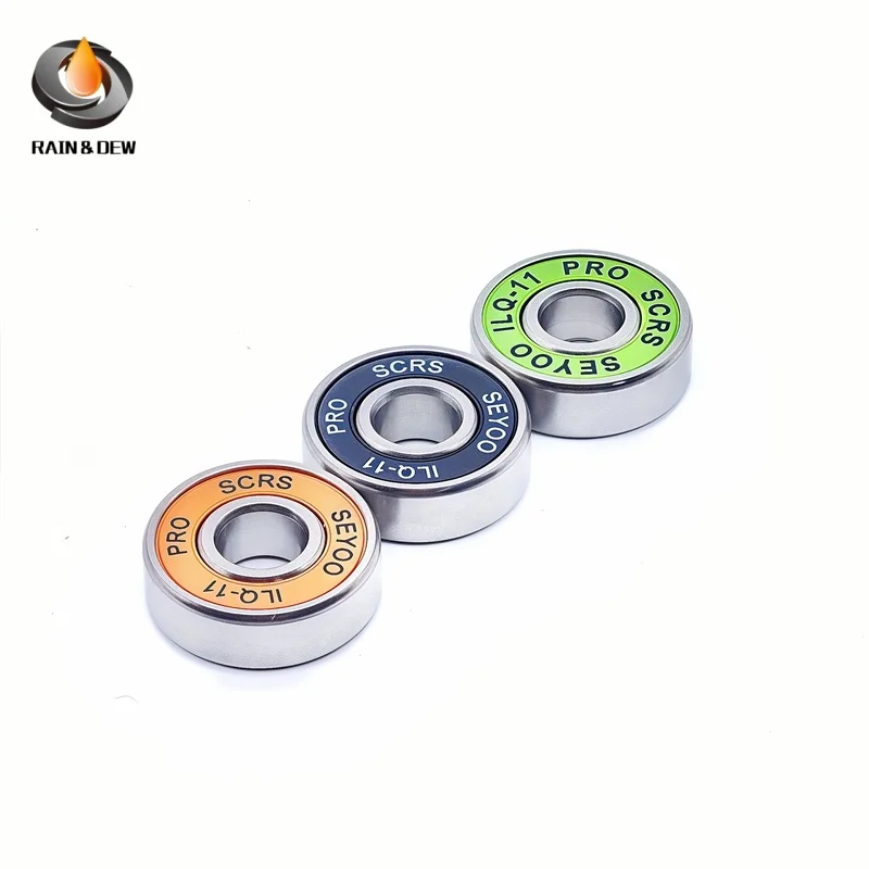 8 sztuk 608 RS łożysko ILQ-11 8x22x7 zielony Longboard prędkość rolkowa łożysko koła do rolek skuter gładkie łożysko do hulajnogi