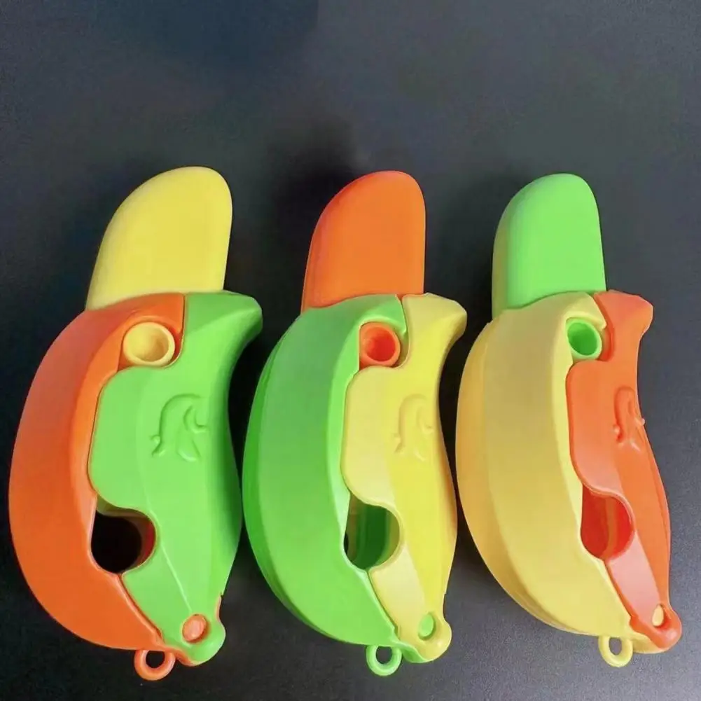 Creative 3D Printing Mini Banana Cutter Fidget Toy for Teens Adults Colorful Fingertip Plastic Cutter Decompression Toy Relief S