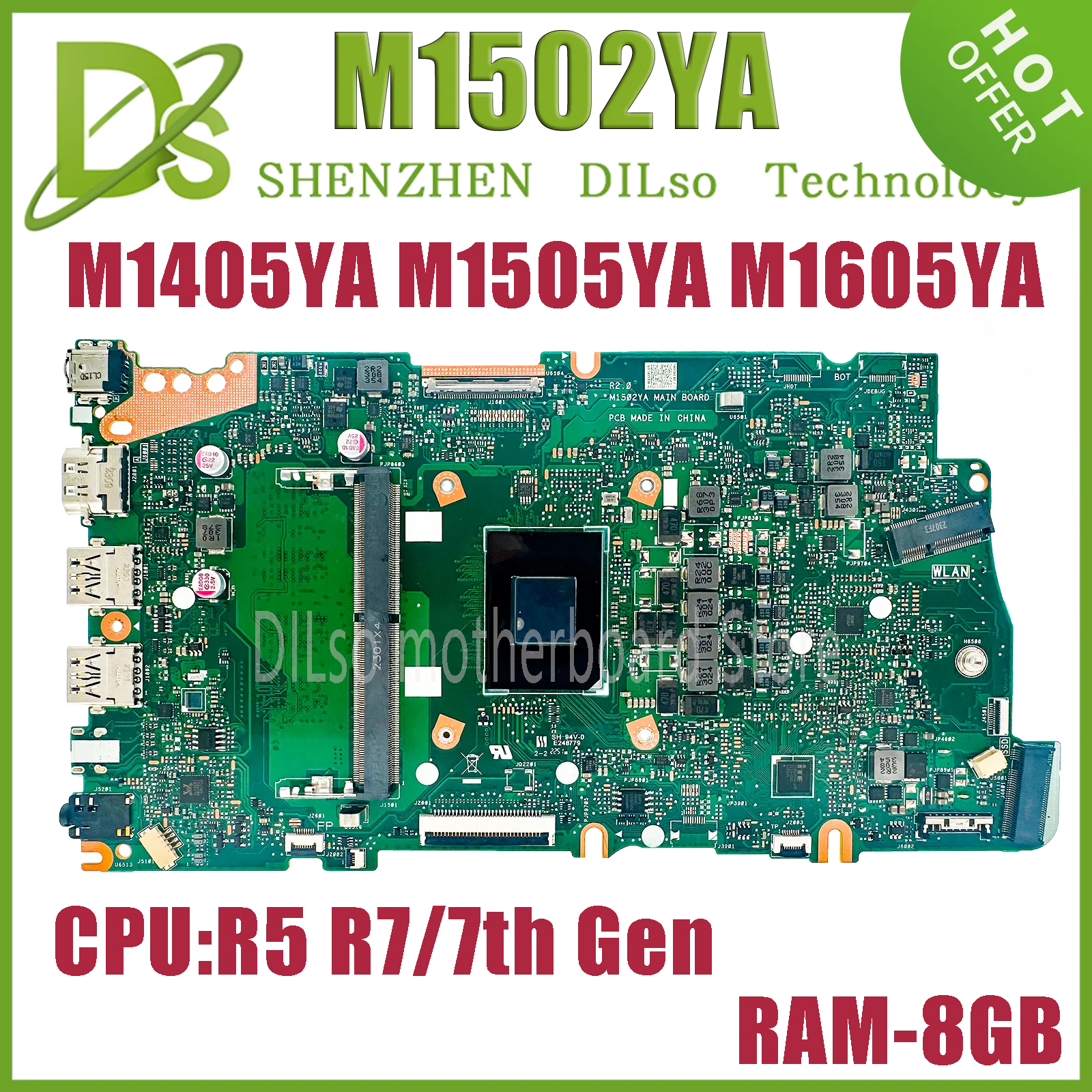 Материнская плата M1502YA для ASUS M1405YA M1505YA M1605YA D1502YA D1405YA D1505YA D1605YA M3504YA M3604YA M3704YA, материнская плата для ноутбука