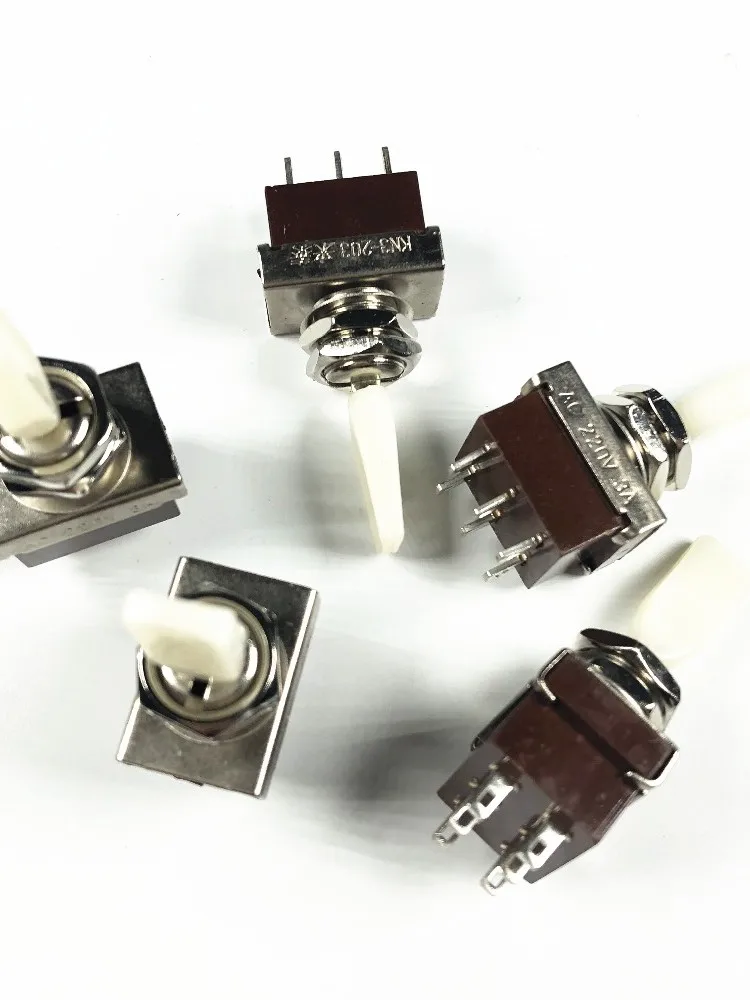 5 sztuk AC 220V 3A DPDT On/Off/On utrzymany Lcoked 3 Positon 6 Pin Mini przełączniki dźwigniowe KN3-203 — zdjęcie 2