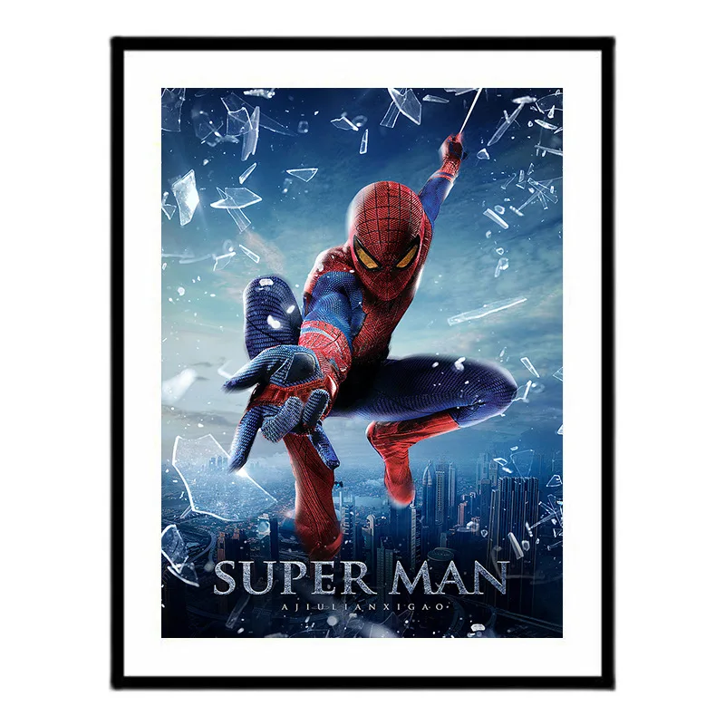 

Drill Stone Draw Cartoon Superheroes Spider Man Full Drill Sticking Embroider Multi-size Decoration Draw Handiwork Material Pack