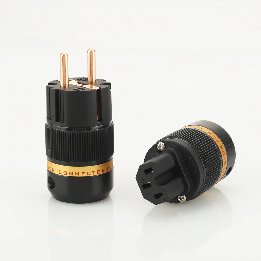 

Hi End Viborg VE501+VF501 Pure Copper Schuko Power Plug Connector +IEC Female Connector Plug HIFI