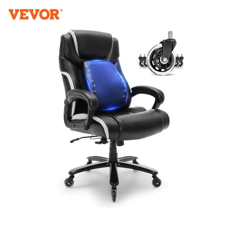 VEVOR Heavy Duty Executive Office Chair with Cutting-edge Adjustable Lumbar Support High Back PU Leather Ergonomic Office Chair