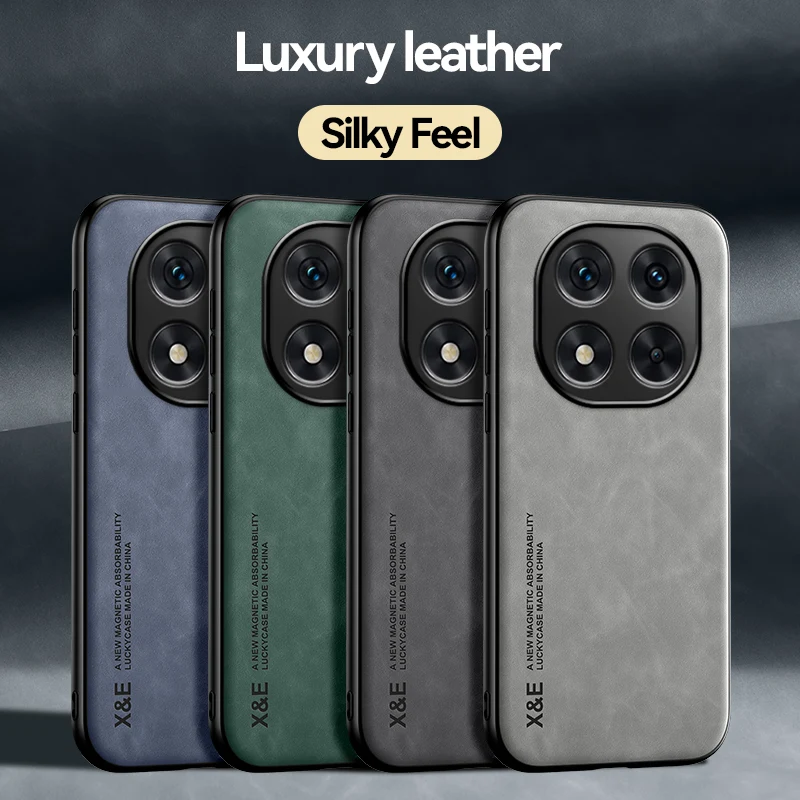 Luxury Leather Case for Xiaomi Redmi Note 14 13 Pro 5G Magnetic Car Holder Phone Shell for Note 13 Pro+ Cover POCO X6 X7 Fundas