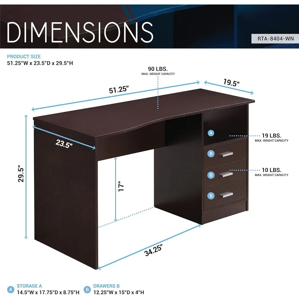 Stehpult mit 3 Schubladen, moderne einfache Home-Office-Schreibtische, Büro tisch