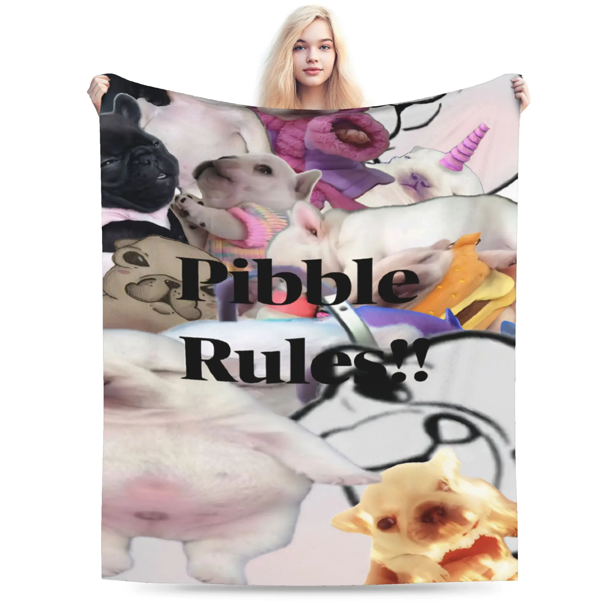 Novelty Design Pibble Meme Wash My Belly  Blanket Lightweight Thin Fleece  Relax Throw Blanket Machine Washable