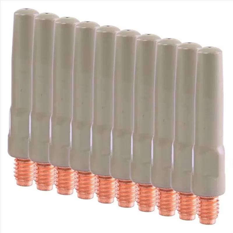 

ABBO-10Pcs Durable 45MM Coated Contact Tips For 200A 500A CO2 Torch, Temperature Resistant MIG Welding Accessories