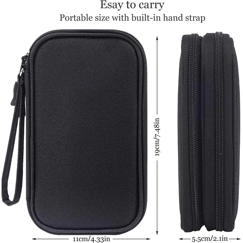 Cable Organizer Pouch Bag 3 Compartments Travel Portable Phone Accessories Storage Case For Cable Cord Charger Hard Drive Earpho