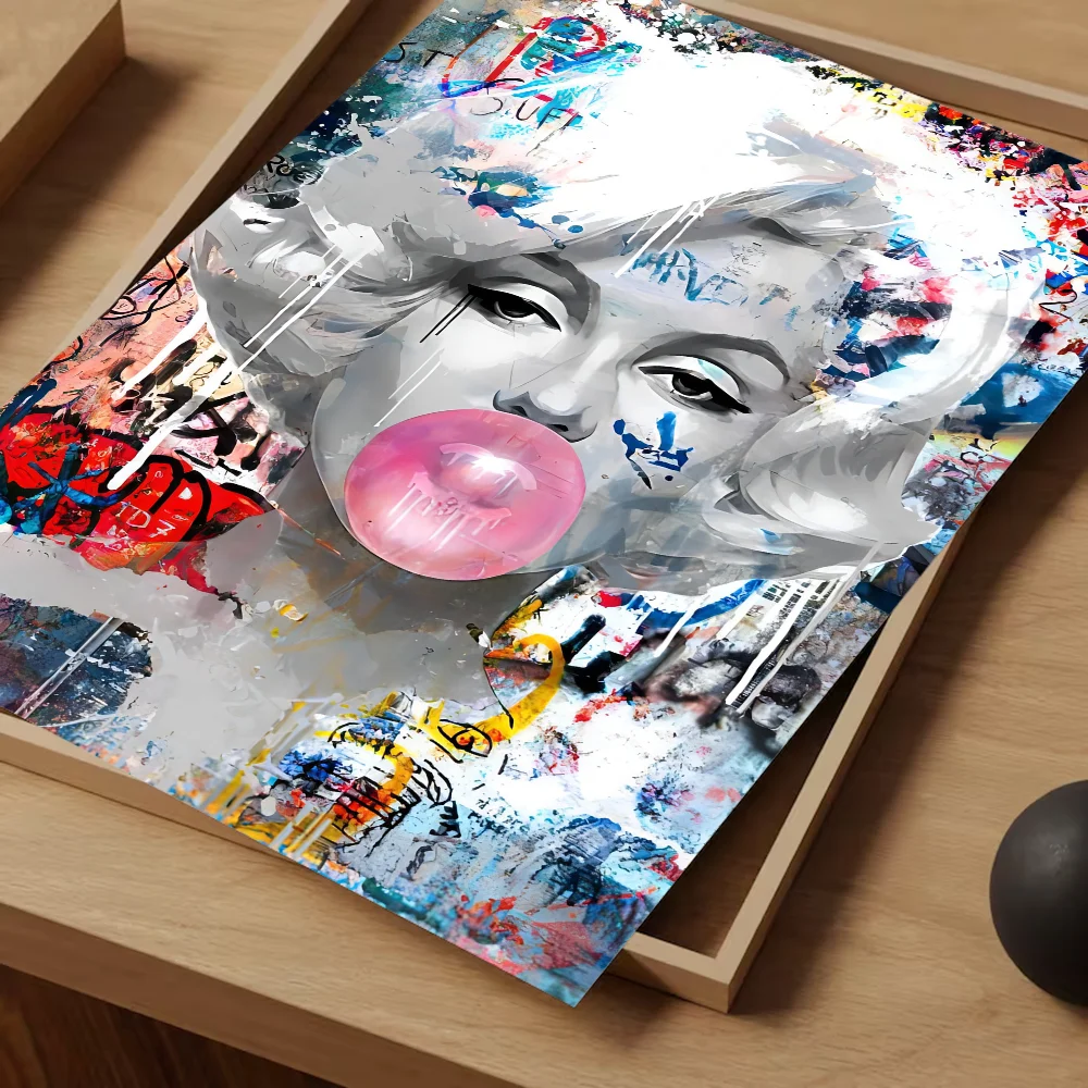 Vintage Marilyn Monroe DIY Sticky Poster Fancy Wall Sticker for Living Room Bar Decoration Wall Decor