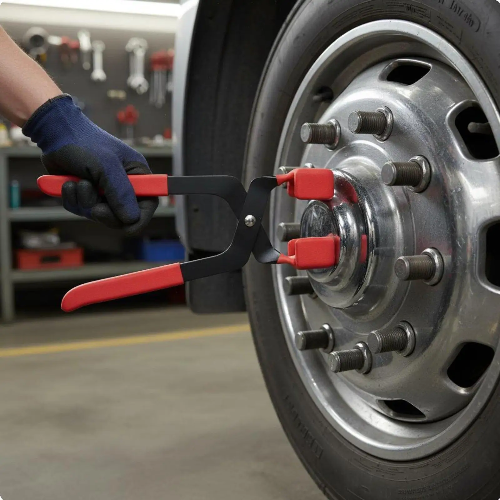 Professional Wheel Nut Cover Pliers for Commercial Vehicle Chrome Cap Puller Ergonomic Grip
