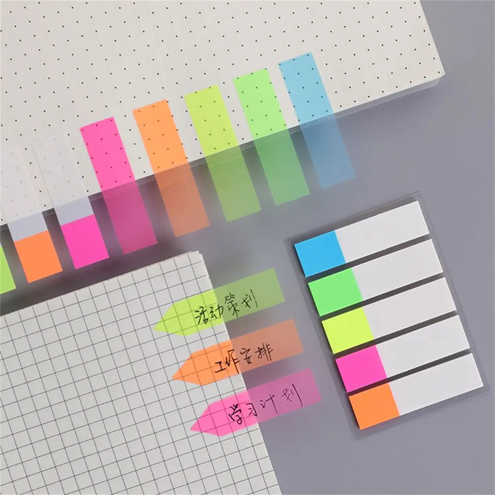 Supplies Fluorescent Paper Memo Flags Fluorescent Memo Pad Candy Color Sticky Notes Bookmark Marker Sticker Colored Memo Pad